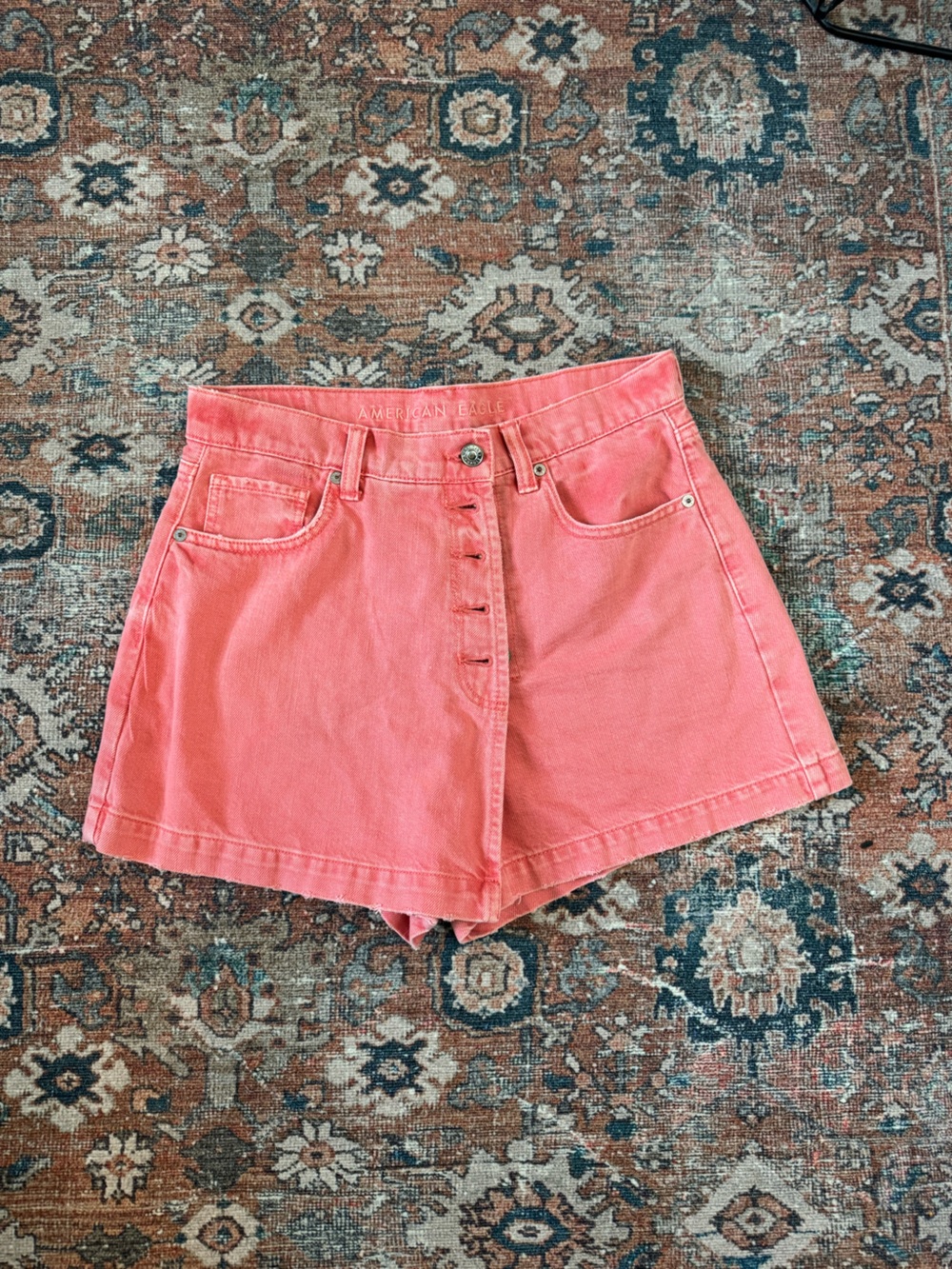 American Eagle Mom Mini Skort/short Pink Jean 100% cotton Size 6